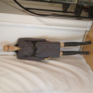 🔥🔥 Like New Valentino Grey & White Pinstripe Double Breast Dress.